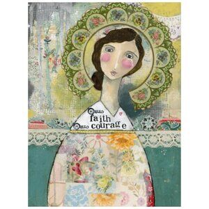 Kelly Rae Roberts Hello Faith Hello Courage Oil on canvas 18x24